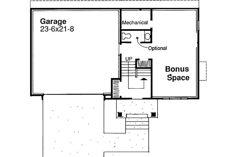 Architectural House Design - Floor Plan - Lower Floor for Traditional House Plan #320-508 - 3 bed, 2 bath