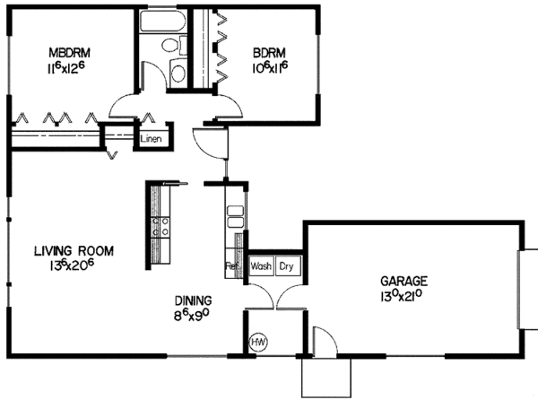 Home Plan - Ranch Floor Plan - Main Floor Plan #60-674