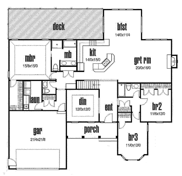 House Blueprint - Traditional Floor Plan - Main Floor Plan #435-12