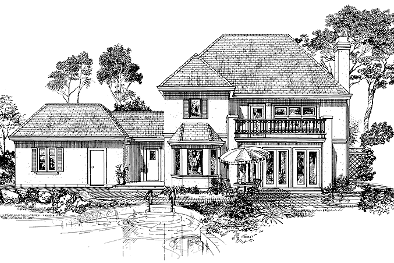 House Blueprint - Exterior - Rear Elevation for Country House Plan #47-1029 - 4 bed, 3.5 bath