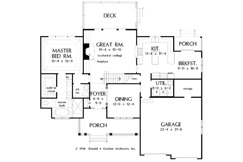 Architectural House Design - Floor Plan - Main Floor for Country House Plan #929-366 - 4 bed, 2.5 bath