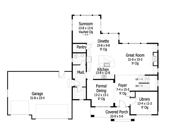 Home Plan - European Floor Plan - Main Floor Plan #51-1107