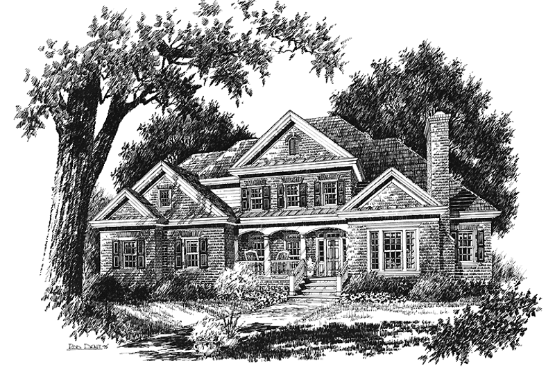 Architectural House Design - Exterior - Front Elevation 3 for Colonial House Plan #429-203 - 4 bed, 2.5 bath