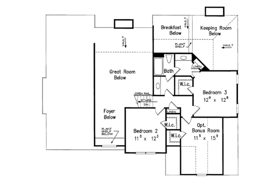 Floor Plan - Upper Floor for Traditional House Plan #927-120 - 3 bed, 2.5 bath