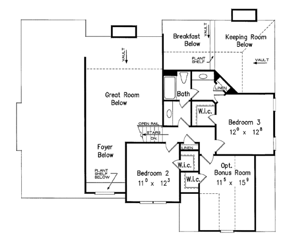 Architectural House Design - Traditional Floor Plan - Upper Floor Plan #927-120