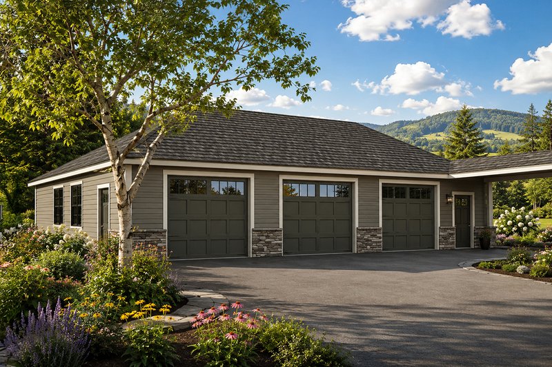 House Plan Design - Exterior - Front Elevation 2 for Ranch House Plan #124-636, 0 bath
