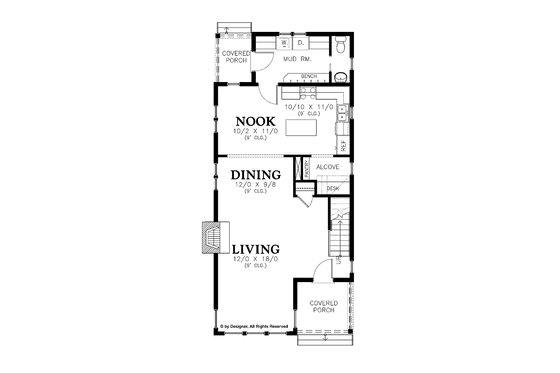 Floor Plan - Main Floor for Country House Plan #48-867 - 3 bed, 2.5 bath