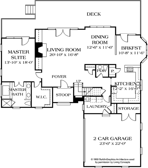 House Plan Design - Traditional Floor Plan - Main Floor Plan #453-545