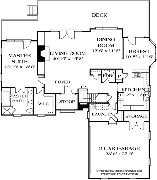 Home Plan - Traditional Floor Plan - Main Floor Plan #453-545