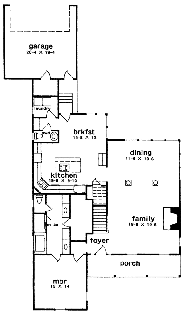 Architectural House Design - Country Floor Plan - Main Floor Plan #301-145