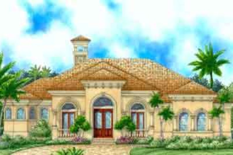 Mediterranean Style House Plan - 3 Beds 3 Baths 3043 Sq/Ft Plan #27-319