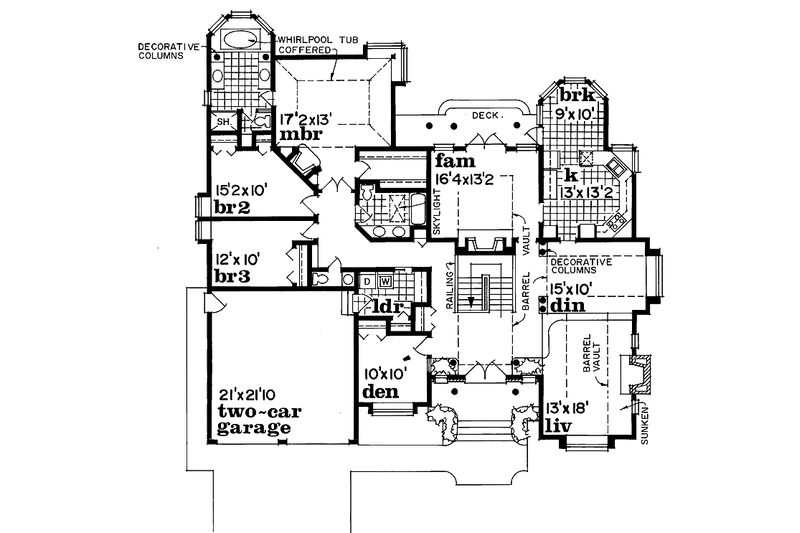 Home Plan - Floor Plan - Main Floor for Contemporary House Plan #47-1040 - 3 bed, 2.5 bath