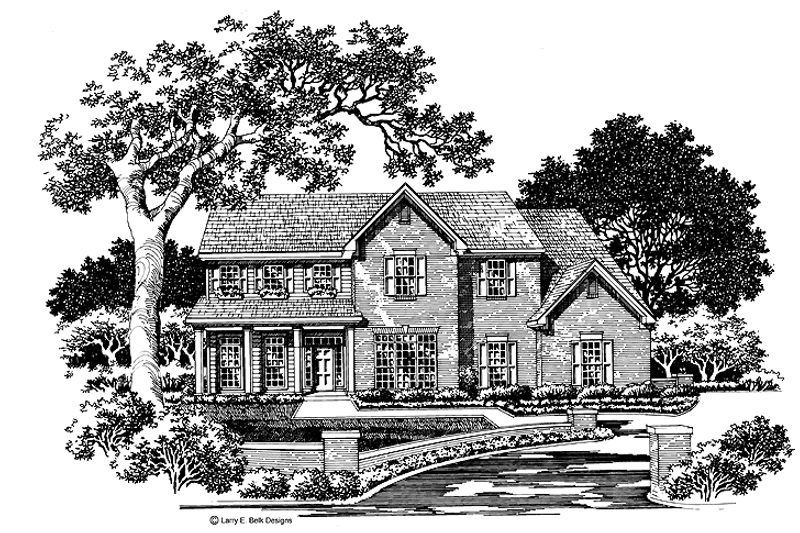 Architectural House Design - Colonial Exterior - Front Elevation Plan #952-214