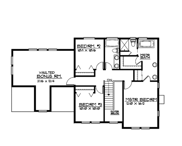 House Plan Design - Country Floor Plan - Upper Floor Plan #997-20