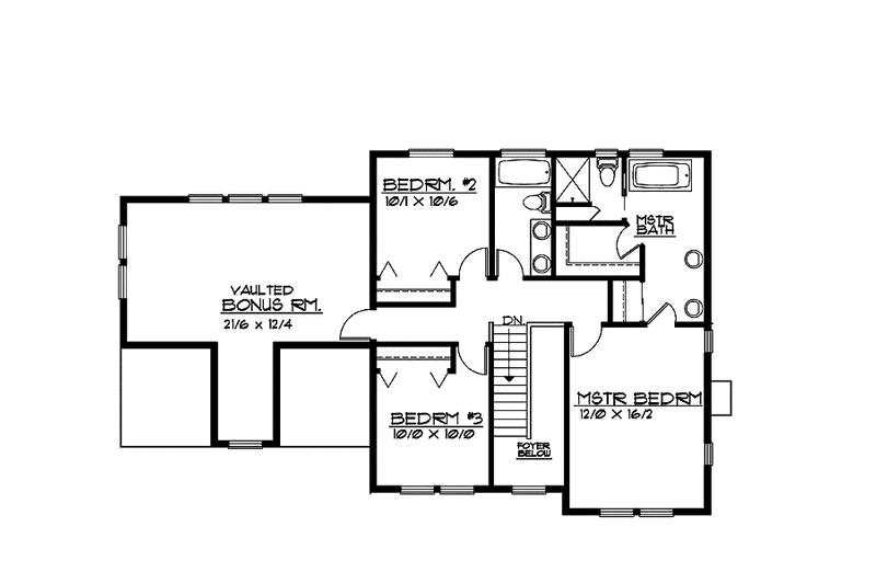 Home Plan - Floor Plan - Upper Floor for Country House Plan #997-20 - 3 bed, 2.5 bath