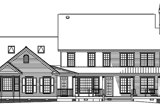 Exterior - Rear Elevation for Country House Plan #929-492 - 4 bed, 2.5 bath