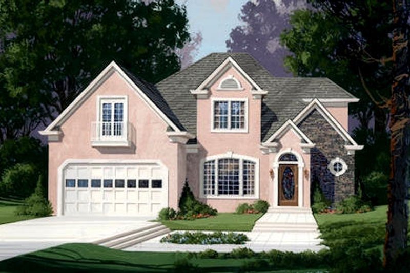 Home Plan - European Exterior - Front Elevation Plan #56-186