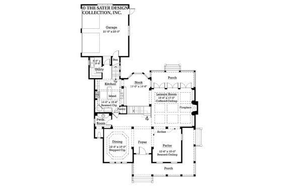 Floor Plan - Main Floor for Victorian House Plan #930-198 - 3 bed, 3.5 bath