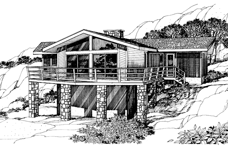 House Plan Design - Contemporary Exterior - Front Elevation Plan #72-1055
