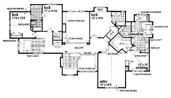 Architectural House Design - Mediterranean Floor Plan - Upper Floor Plan #47-895