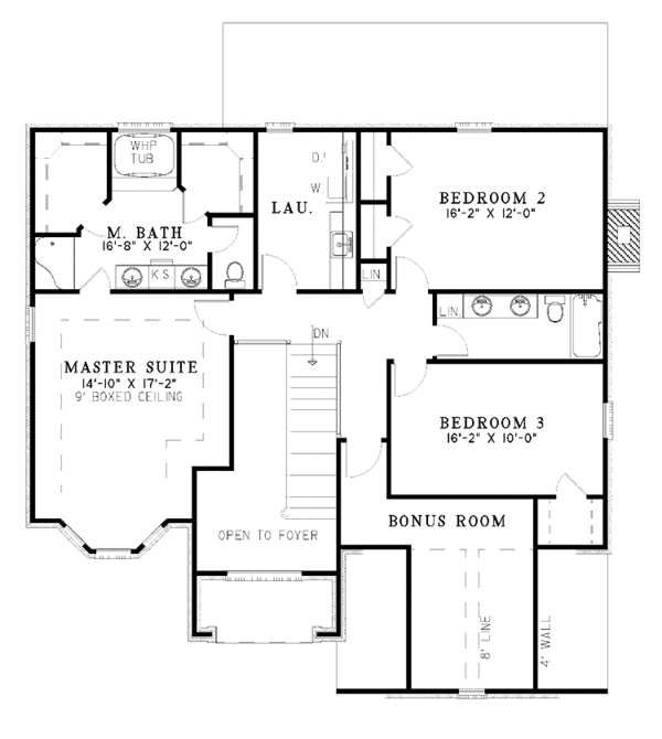Home Plan - Traditional Floor Plan - Upper Floor Plan #17-3241