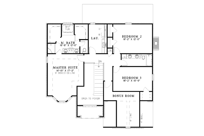 Home Plan - Floor Plan - Upper Floor for Traditional House Plan #17-3241 - 3 bed, 2.5 bath
