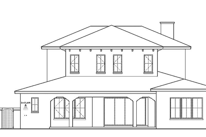 Home Plan - Exterior - Rear Elevation for Mediterranean House Plan #1019-2 - 4 bed, 4.5 bath