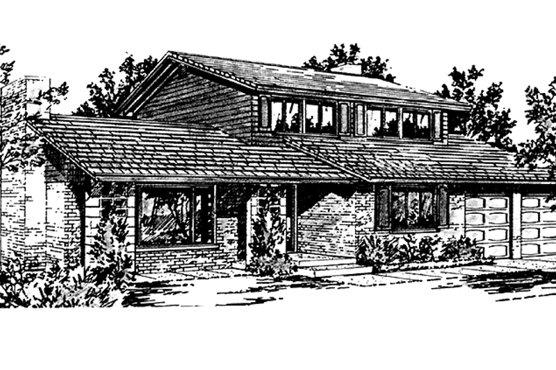 Dream House Plan - Prairie Exterior - Front Elevation Plan #320-1401