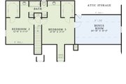 Colonial Style House Plan - 3 Beds 2.5 Baths 1777 Sq/Ft Plan #17-599 Floor 