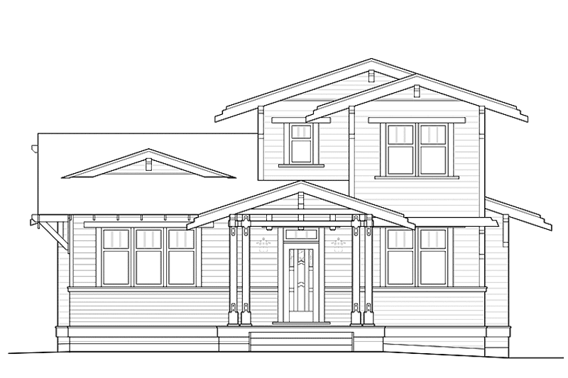Architectural House Design - Exterior - Front Elevation 3 for Craftsman House Plan #895-71 - 4 bed, 3 bath