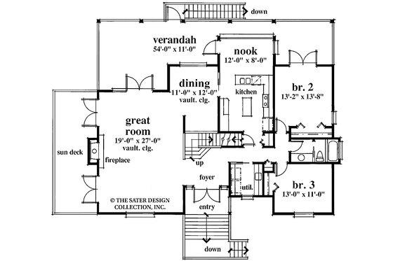Floor Plan - Main Floor for Country House Plan #930-28 - 3 bed, 2 bath