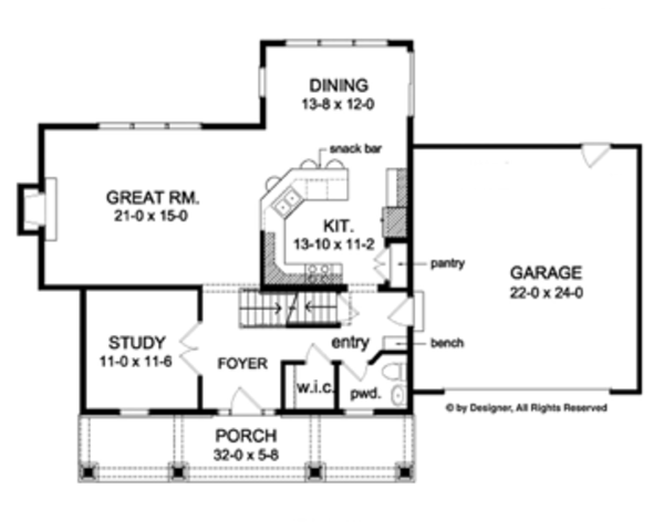 Dream House Plan - Colonial Floor Plan - Main Floor Plan #1010-47