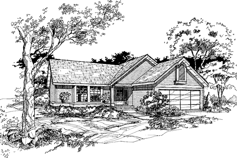 Architectural House Design - Ranch Exterior - Front Elevation Plan #320-580