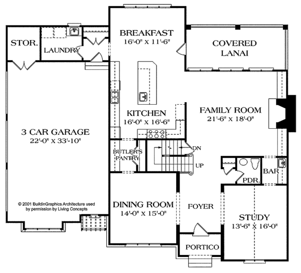 Architectural House Design - Country Floor Plan - Main Floor Plan #453-170