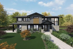 House Blueprint - European Exterior - Front Elevation Plan #1101-16