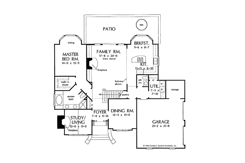 Home Plan - Floor Plan - Main Floor for European House Plan #929-199 - 3 bed, 2.5 bath