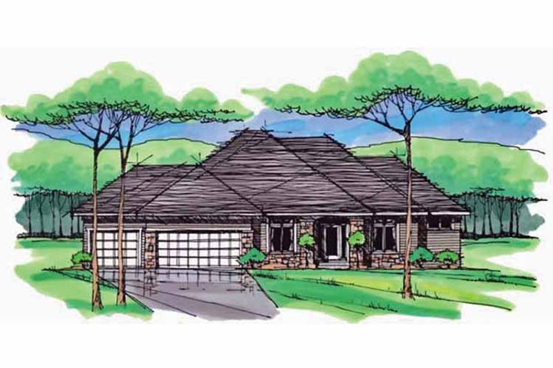 Home Plan - Exterior - Front Elevation 3 for European House Plan #51-977 - 1 bed, 1.5 bath