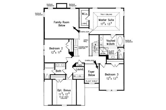Floor Plan - Upper Floor for Colonial House Plan #927-628 - 4 bed, 3.5 bath