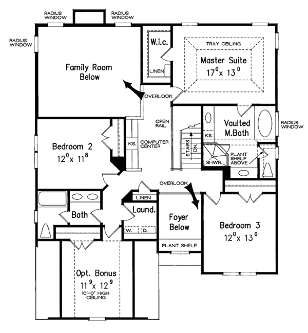 House Design - Colonial Floor Plan - Upper Floor Plan #927-628