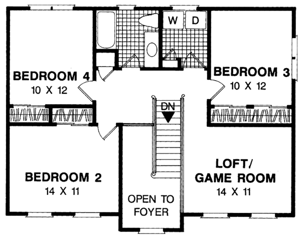 House Blueprint - Traditional Floor Plan - Upper Floor Plan #56-648