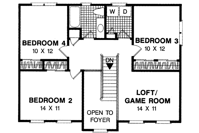 Architectural House Design - Floor Plan - Upper Floor for Traditional House Plan #56-648 - 4 bed, 2.5 bath