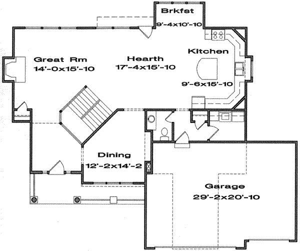 Traditional Floor Plan - Main Floor Plan #6-134