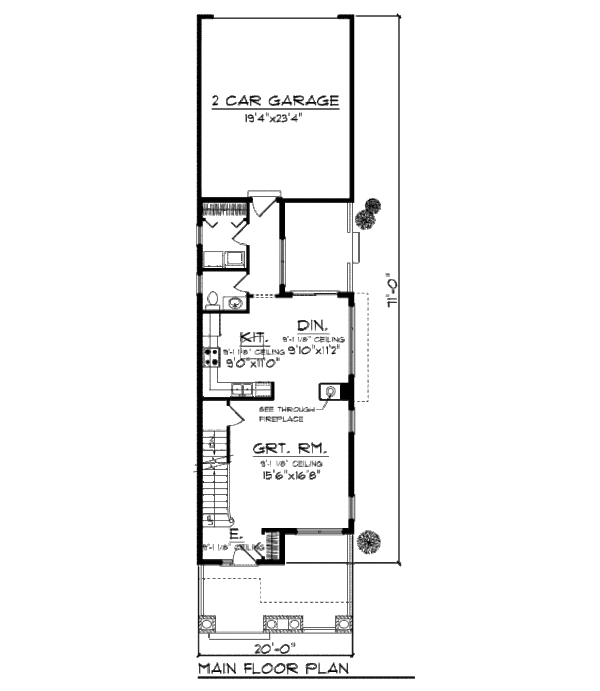 Craftsman Floor Plan - Main Floor Plan #70-965