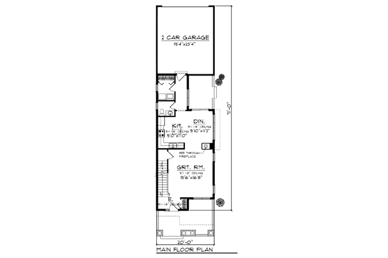 Home Plan - Floor Plan - Main Floor for Craftsman House Plan #70-965 - 3 bed, 2.5 bath