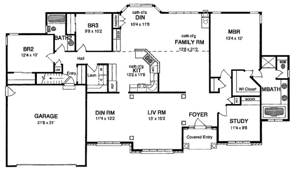 Home Plan - Country Floor Plan - Main Floor Plan #316-244