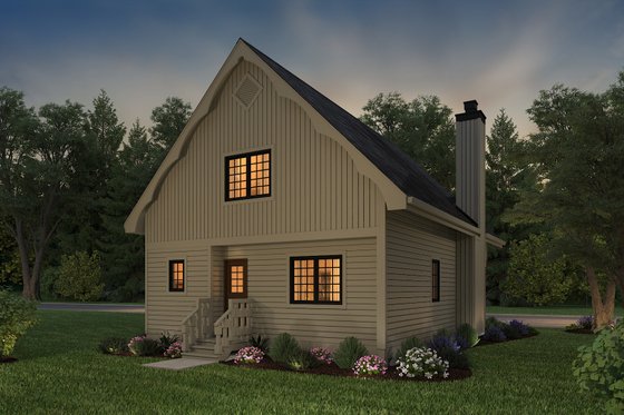 Exterior - Rear Elevation 3 for Cabin House Plan #47-665 - 3 bed, 2 bath