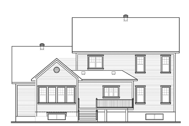 Home Plan - Exterior - Rear Elevation for Country House Plan #23-2556 - 3 bed, 2.5 bath