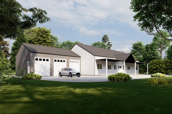Exterior - Other Elevation for Barndominium House Plan #1107-12 - 5 bed, 3.5 bath