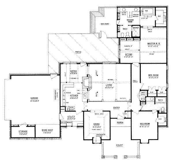 House Design - European Floor Plan - Main Floor Plan #36-387