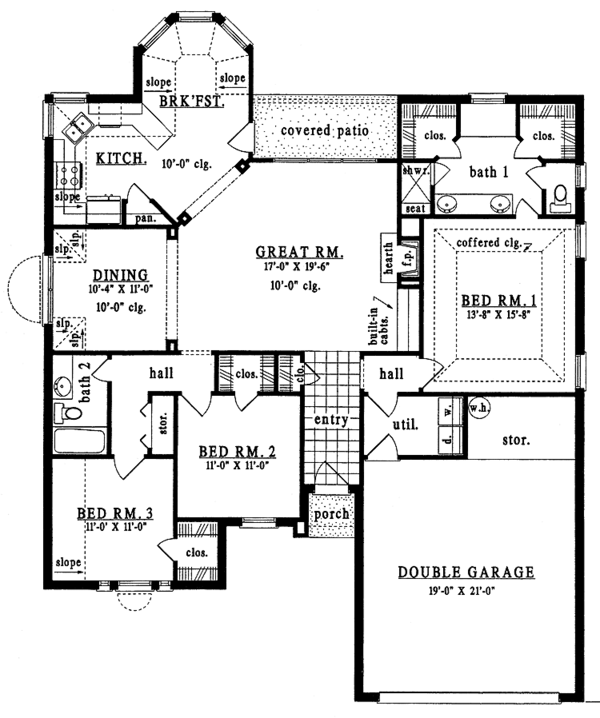House Design - European Floor Plan - Main Floor Plan #42-522